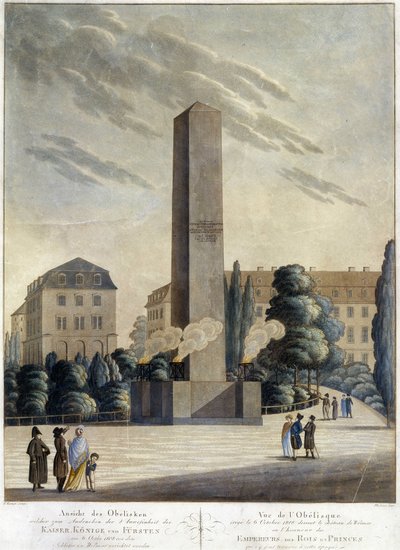 Obelisk framför slottet Weimar av Unknown artist