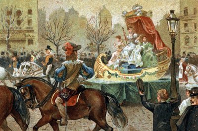 Gammal sed som firas i regionen Ile de France: mitten av fastan i Paris. Kromolitografi från slutet av 1800-talet. av Unknown artist