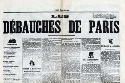 En av tidningen "Les debauches de Paris", sent 1800-tal. av Unknown artist
