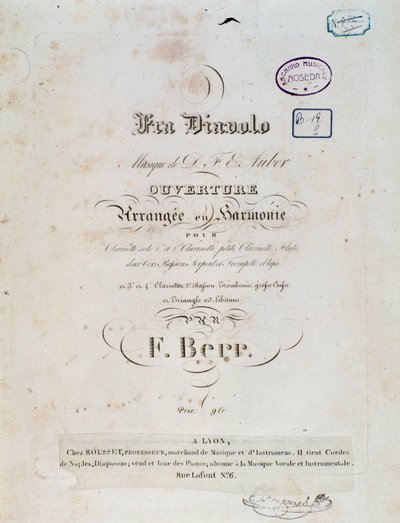 Invigning av den komiska operan Fra Diavolo, eller The Hotelery of Terracine av D. F. Auber av Unknown artist
