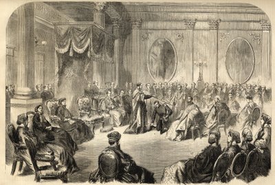 S:t Patricks orden - Den mest lysande St Patricks orden - En riddares invigning i Saint Patricks orden i Dublin, Irland den 19:e - gravyr 1866 av Unknown artist