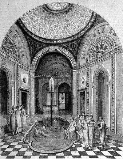 Orientaliska bad i Budapest. Det rosa rummet av Unknown artist