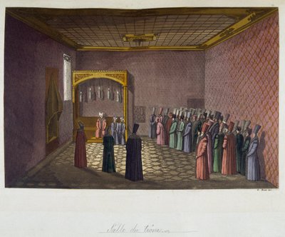 Ottoman Empire: The Throne Hall - i "" Den gamla och moderna kostymen"" av Ferrario, ed Milan av Unknown artist