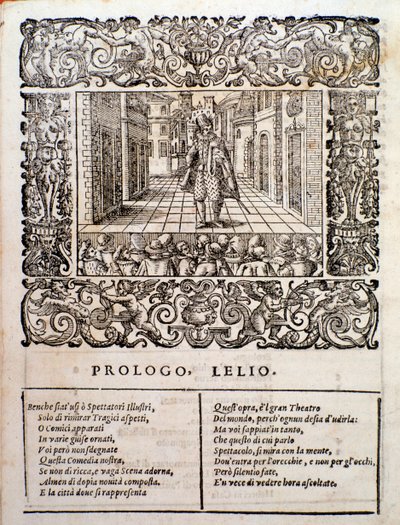 Sida från Amfiparnaso madrigalkomedi av Orazio Vecchi av Unknown artist