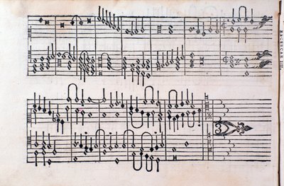 Sida från "" Tablature; Bok 1”” av Gerolamo Cavazzoni av Unknown artist