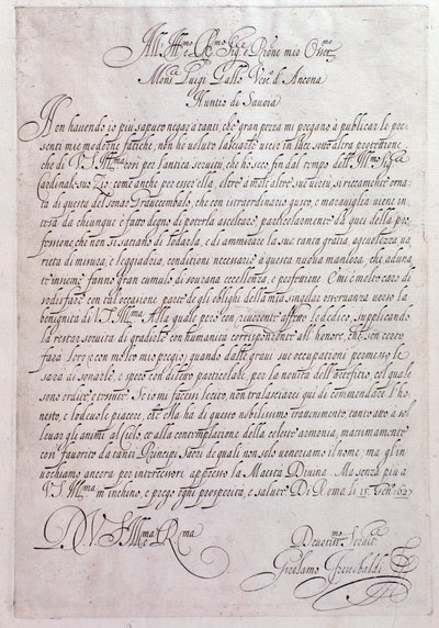 Sida från Tocrate "" av Girolamo Frescobaldi (1583-1643) italiensk kompositör "" 1637. Bologna, Civic Museum Museum av Unknown artist