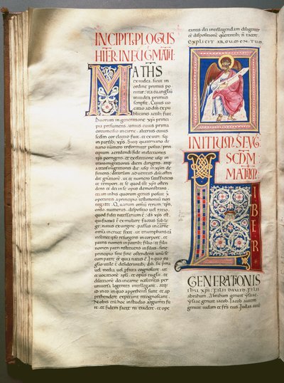 Page of an Exultet (liturgisk sång) (Ms.724/3-Carta7) Ett enluminemanuskript från 1100-talet. Rom, Biblioteca Casanatense av Unknown artist