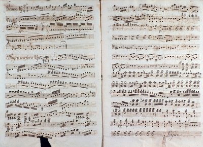 Sida med partitur av "" Great symphony"" av Christian Cannabich av Unknown artist