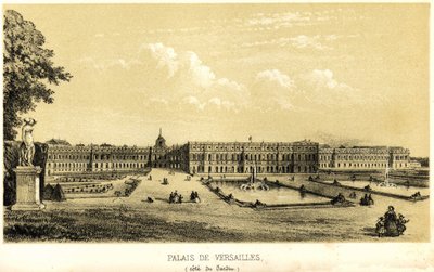 Palace of Versailles, utsikt över trädgården 1857. av Unknown artist