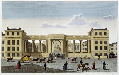 Deputeradekammarens palats, cirka 1820 - i "" Views of Paris" av Courvoisier av Unknown artist
