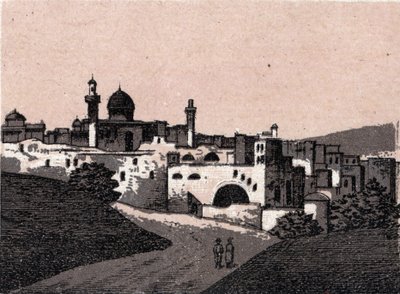 Palestina: utsikt över staden Jerusalem. i "" Världen illustrerar 168 vyer"" Odaterat (slutet av 1800-talet) av Unknown artist