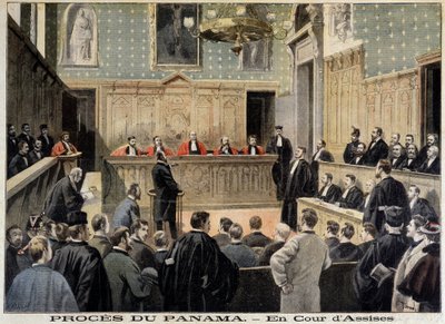 Panamamål: Assize-domstolen - i "" Le Petity Journal"" av 1898-01-02 av Unknown artist