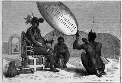 Panda, sen kung av Zulu. Gravyr i "" Nature: granskning av vetenskaperna och deras tillämpningar på konst och industri "" av 5 april 1879. av Unknown artist