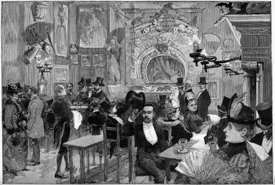Paris 1887: Skuggornas teater vid kabarén i "Cat Noir". av Unknown artist