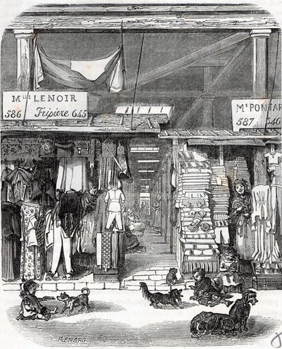 Paris 3:e arrondissement - Carre de Flore: linne i Carreau du Temple på 1800-talet - Gravyr i "" Tableau-de-Paris"" av Edmond Texier av Unknown artist
