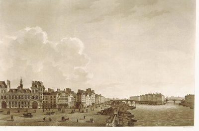Paris. Stadshuset och floden Seine av Unknown artist