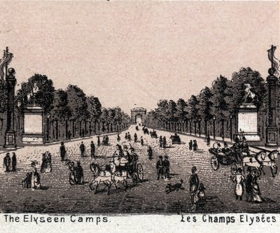 Paris, Frankrike: utsikt över Champs Elysees (Champs-Elysees). i "Världen illustrerar 168 vyer"" Odaterat (slutet av 1800-talet) av Unknown artist