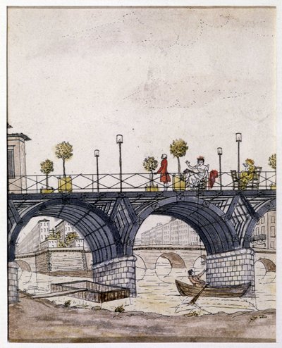 Paris: The Bridge of Arts, på 1800-talet av Unknown artist
