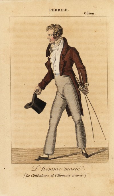 Perrier som Dupont, The Married Man, i The Single and the Married Man av Alexis-Jacques-Marie Wafflard på Odeon av Unknown artist