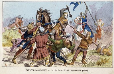 Philippe-Auguste (Philippe Auguste) vid slaget vid Bouvines (1214). av Unknown artist