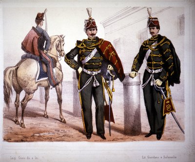 Piacenza Hussars (Italien), kostym 1866. av Unknown artist