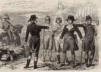 Pierre Antoine Antonelle (Pierre-Antoine Antonelle) (1747-1817) och hans vänner arresterade på order av Lafayette - gravyr i "Dictionnaire populaire illustrious" - 1864 - av Joseph Decembre och Edmond Allonier - av Unknown artist