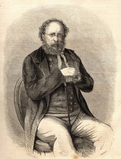 Pierre Joseph Proudhon (1809 - 1865). Fransk socialistisk teoretiker, anarkismens föregångare. Gravyr från 1865. Bianchettisamling av Unknown artist
