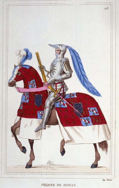 Pierre, Viscount de Rohan, Sire de Gie (1451-1513). marskalk av Frankrike. Gravyr från 1830. av Unknown artist