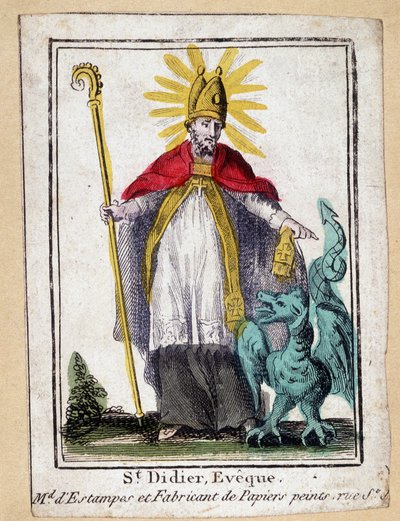Fromma bild föreställande Saint Didier Eveque (med drake) - Frankrike 19:e. av Unknown artist