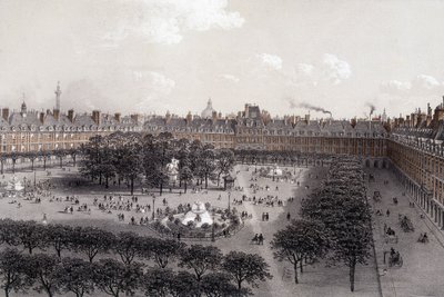 Place Royale (numera Place des Vosges) i Paris i slutet av 1800-talet. av Unknown artist