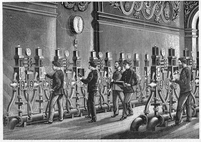 Pneumatiskt postkontor, Place de la Bourse i Paris 1888. av Unknown artist