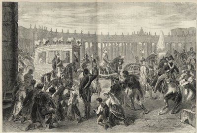 Påve Pius IX (Pius Pio) går till kyrkan Saint Louis de Francais i samband med högtiden den 15 augusti 1869 - Påven Pius IX (Pius Pio) går till kyrkan Saint Louis des Francais i samband med högtiden 15 augusti 1869 av Unknown artist