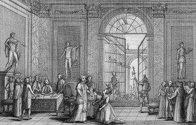 Påven Pius VI (Pio) tog emot två döttrar till Ludvig XV (Madame Marie Adelaide och Madame Marie Therese Victoire de France (Victoire-Louise-Marie-Therese de France), känd som Madame fjortonde och Madame Victoire) (1733-1799) 1791 - gravyr av Unknown artist