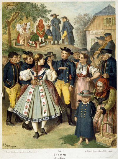 Populär bal i Böhmen omkring 1870 av Unknown artist