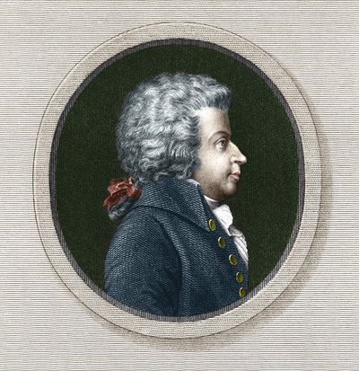 Porträtt av Wolfgang Amadeus Mozart (1756-1791) - grav. 1800-talet av Unknown artist
