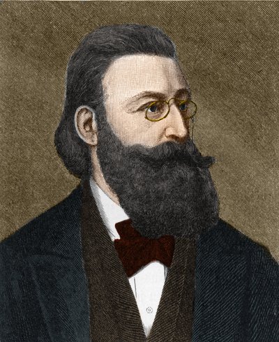 Porträtt Ludwig Anzengruber (1839-1889), österrikisk författare. av Unknown artist