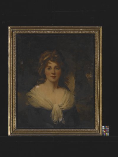 Porträtt av en flicka (olja på duk) av Unknown artist