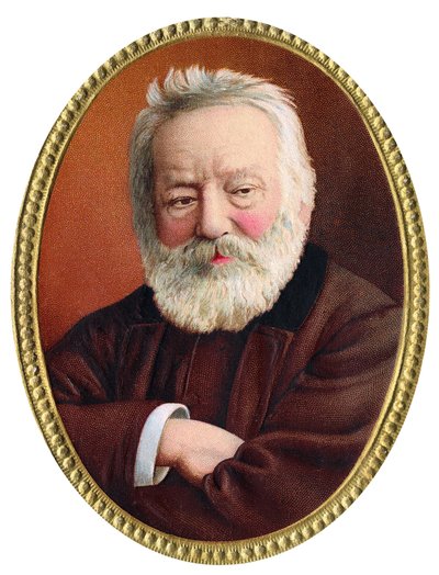 Porträtt av den franske författaren Victor Hugo - Porträtt av den franske författaren Victor Hugo (1802 - 1885) - Kromolitografi från det sena 1800-talet. av Unknown artist