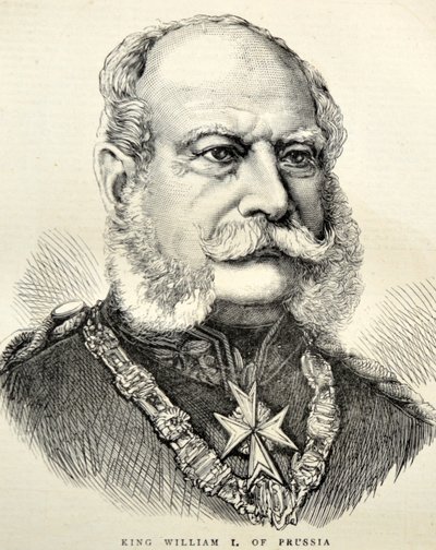 Porträtt Wilhelm I av Tyskland/Preussen 1870 (gravyr) av Unknown artist