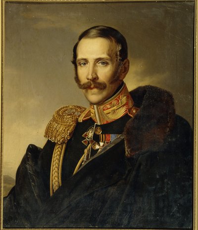 Porträtt av Serge Grigoriyevitch Strogonov (Strogonoff eller Stroganov) (1794-1882), generalguvernör i Moskva. (Porträtt av Sergei Grigorievich Stroganov, generalguvernör i Moskva). Anonym målning, olja på duk av Unknown artist