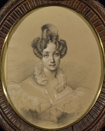 Porträtt av ballerinan Marie Taglioni (1804-1884) (Porträtt av ballerinan M. Taglioni). Anonymt arbete, penna och pastell på kartong av Unknown artist