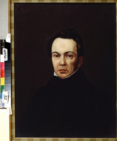 Porträtt av författaren, orientalisten och journalisten Osip Senkovsky (1800-1858) (Porträtt av författaren, orientalisten och journalisten Osip Senkovsky). Anonym målning. Olja på duk, omkring 1830. Romantik. Institutet för rysk litteratur IRLI (Pushki Ho av Unknown artist