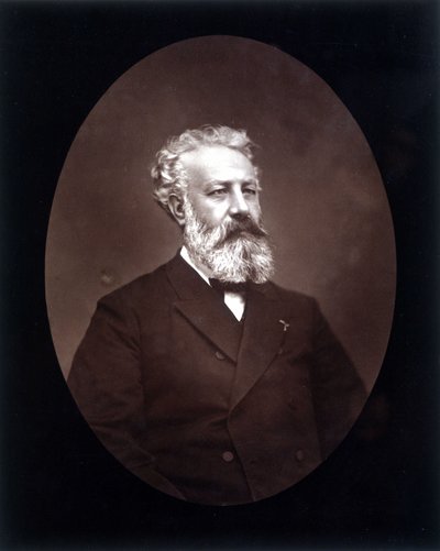 Porträttmedaljong av Jules Verne - i "" Les Hommes d