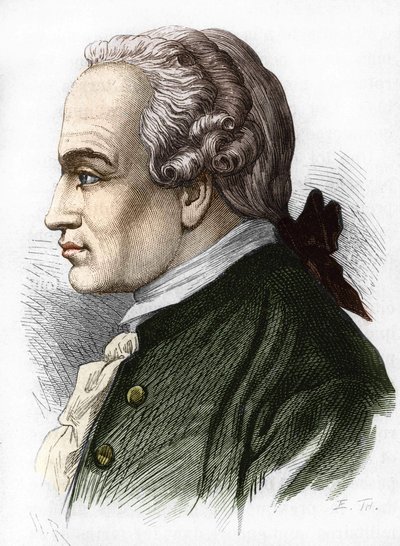 Porträtt av (Immanuel) Emmanuel Kant. tysk filosof (K¿nigsberg av Unknown artist