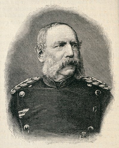 Porträtt av ALBERT kung av Sachsen (1828-1902), soldat som deltog i slaget vid Sedan. gravyr av Unknown artist