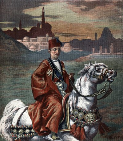 Porträtt av Abbas II Hilmi khedive av Egypten från 1892 till 1914. av Unknown artist