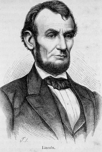 Porträtt av Abraham Lincoln (1809 - 1865) USA:s 16:e president (1861 - 1865) av Unknown artist