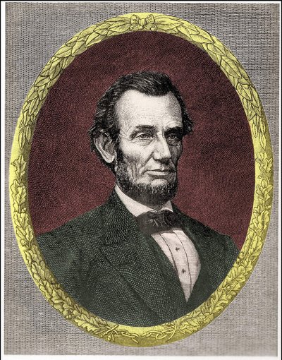 Porträtt av Abraham Lincoln (1809 - 1865) USA:s 16:e president (1861 - 1865) av Unknown artist