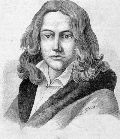 Porträtt av Adelbert von Chamisso är en tysk poet och botaniker av fransk nationalitet (1781 - 1838) - i "" Les Contemporains", n.d. sent 1800-tal. av Unknown artist