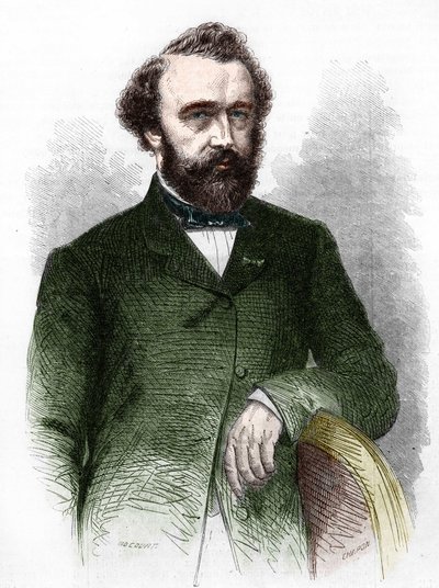 Porträtt av Adolphe (Adolph) Sax, uppfinnaren av saxofonen (1814-1894). av Unknown artist